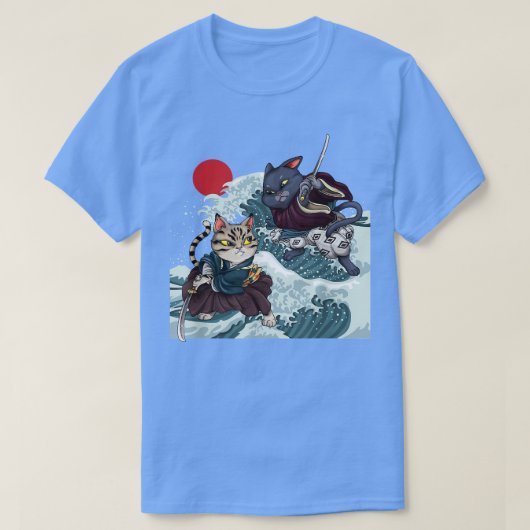 Samurai Mask anime cat japan T-shirt (Design voorkant)