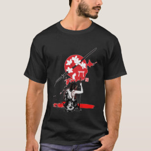 Samurai Meisje krijger bushido code Japans zwaard T-shirt