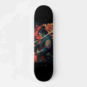 Samurai met zwaard skateboard