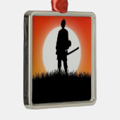 Samurai, Ninja - Japanse Warrior Metalen Ornament (Rechts)