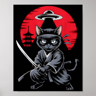 Samurai Ninja Kat Krijger UFO Japanse Anime Grappi Poster