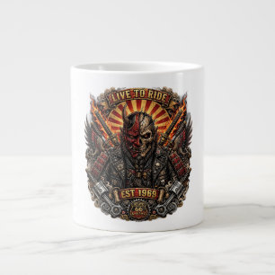 Samurai Oni Biker, Live To Ride Est 1969 Route 66 Extra Grote Beker