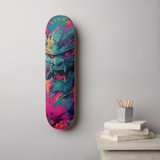 Samurai Oni Mask Graffiti Kunst – Gelimiteerde Edi Skateboard