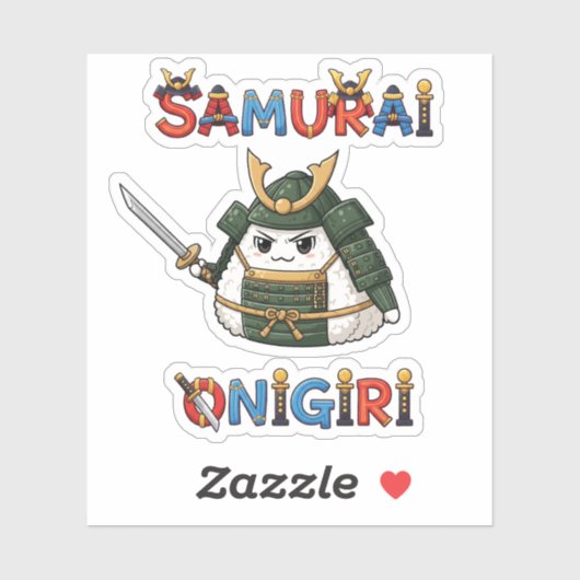 Samurai Onigiri Sticker (Vel)