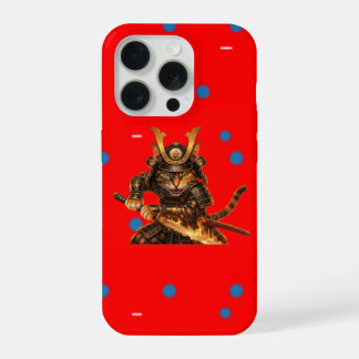 Samurai Orange Cat - Bold Pop Art iPhone Case 15 Pro Hoesje
