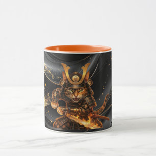 Samurai Oranje Kat Krijger - Combo Koffiemok Mok
