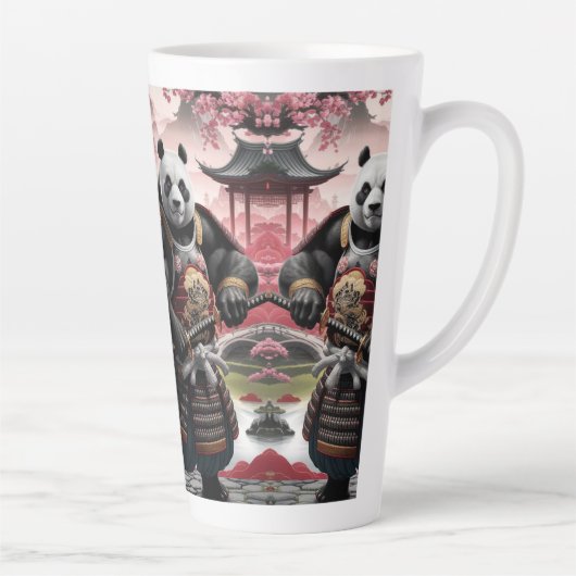 Samurai Panda in het traditionele Chinese landscha Latte Mok (Rechts)
