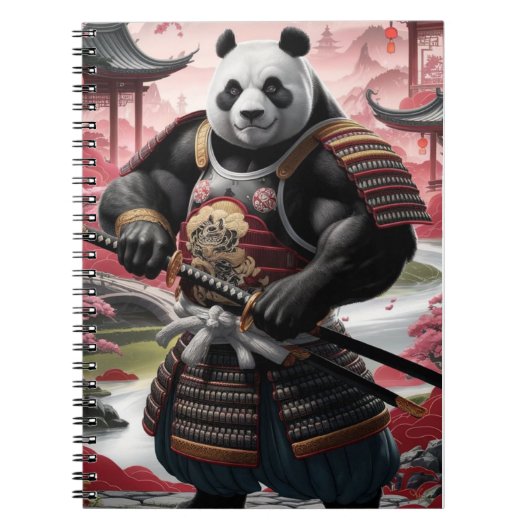 Samurai Panda in het traditionele Chinese landscha Notitieboek (Voorkant)