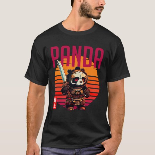 Samurai Panda toevoegen aan Japanse kunst T-shirt (Voorkant)
