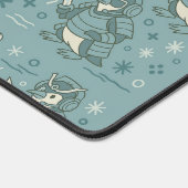 Samurai Pinguïn met Gaming Muis  Bureaumat (Hoek)