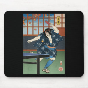 Samurai Play Table Tennis Ping Pong Ukiyoe Muismat