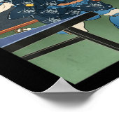 Samurai Play Table Tennis Ping Pong Ukiyoe Poster (Hoek)