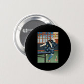 Samurai Play Table Tennis Ping Pong Ukiyoe Ronde Button 5,7 Cm (Voorkant /achterkant)
