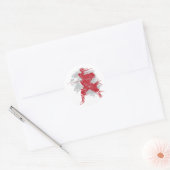 Samurai Pose Ronde Sticker (Envelop)