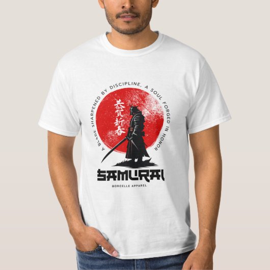 Samurai Print Cotton T-Shirt – Bold & Stylish (Devant)