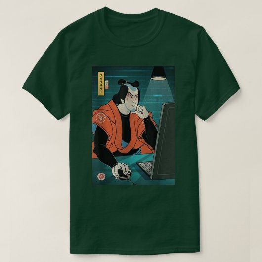 Samurai Programmer 4 Code Developer Ukiyoe T-shirt (Design voorkant)