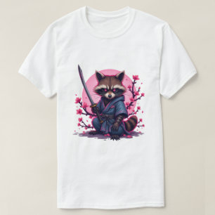 Samurai Raccoon Cherry Blossom – Japanse Sakura T-shirt