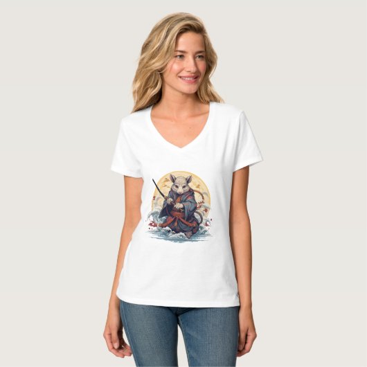 Samurai Rat Dames T-Shirts (Voorkant volledig)
