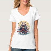 Samurai Rat Dames T-Shirts (Voorkant)