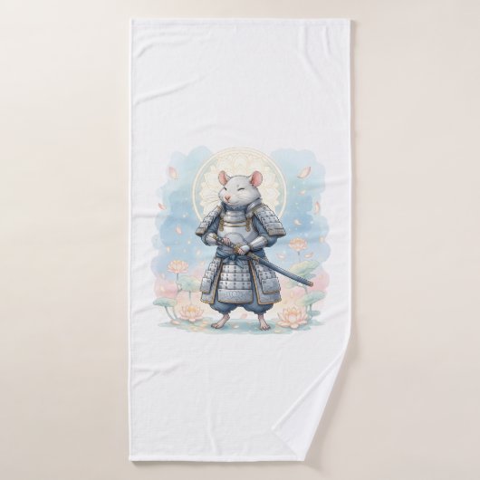  Samurai Rat warrior  (Serviette de bain)