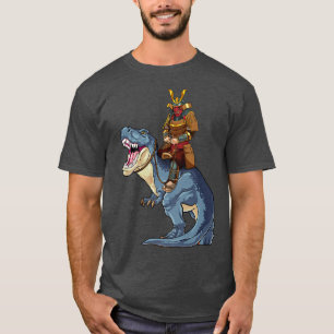 Samurai Riding T-Rex Dinosaur Japanse Medieval Ro T-shirt