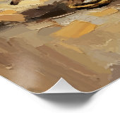 Samurai Rustend Paletmes Oranje Impasto Perfect Poster (Hoek)