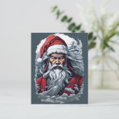 Samurai Santa Warrior Kerstkunstcadeau (Staand voorkant)