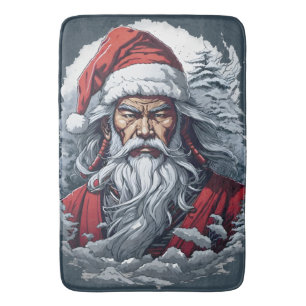 Samurai Santa Warrior Kerstkunstcadeau Badmat