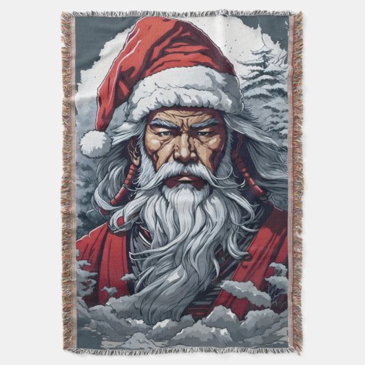 Samurai Santa Warrior Kerstkunstcadeau Deken (Voorkant Verticaal)