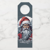 Samurai Santa Warrior Kerstkunstcadeau Flessenhanger (Achterkant)