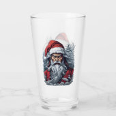 Samurai Santa Warrior Kerstkunstcadeau Glas (Achterkant)