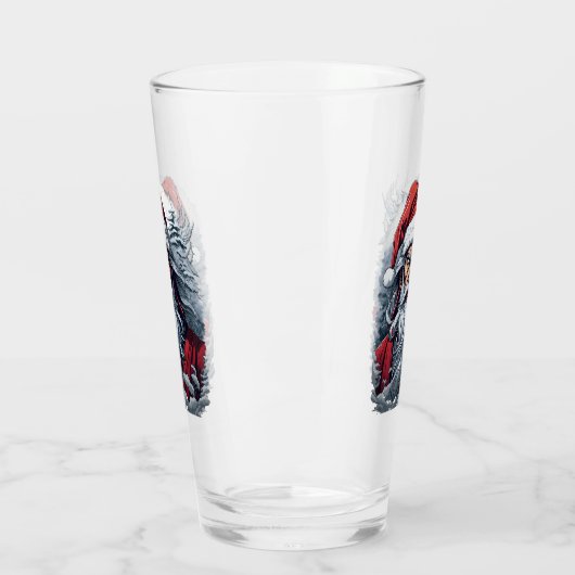 Samurai Santa Warrior Kerstkunstcadeau Glas (Links)