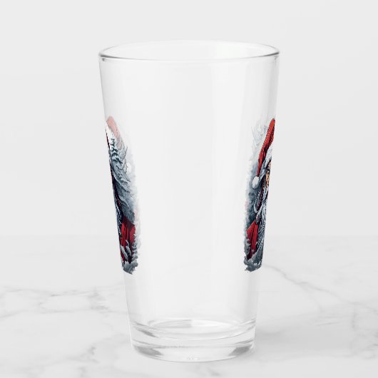 Samurai Santa Warrior Kerstkunstcadeau Glas (Rechts)