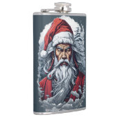 Samurai Santa Warrior Kerstkunstcadeau Heupfles (Rechts)