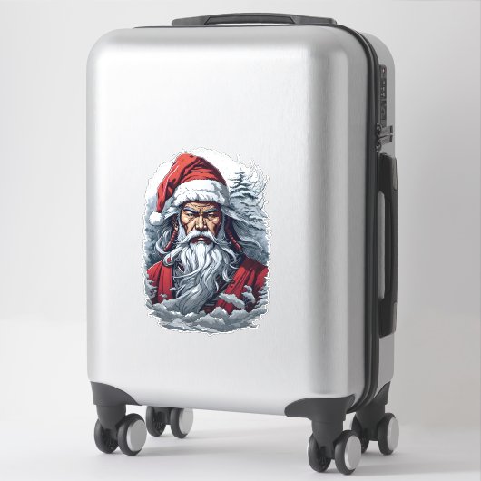 Samurai Santa Warrior Kerstkunstcadeau Sticker (Koffer)
