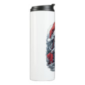 Samurai Santa Warrior Kerstkunstcadeau Thermosbeker (Gedraaid links)