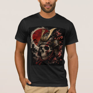 Samurai Schedel Japanse Krijger Vintage T-Shirt