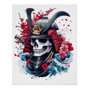 Samurai Schedel Krijger Perfect Poster