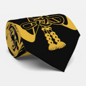 samurai schedel Zwarte gouden Stropdassen (Opgerold)