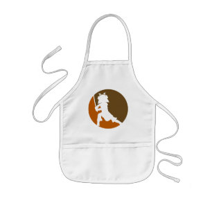 Samurai Silhouette Apron. Kinder Schort