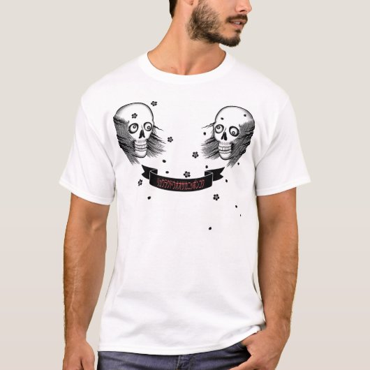 samurai skull en cherry blossom t-shirt (Voorkant)
