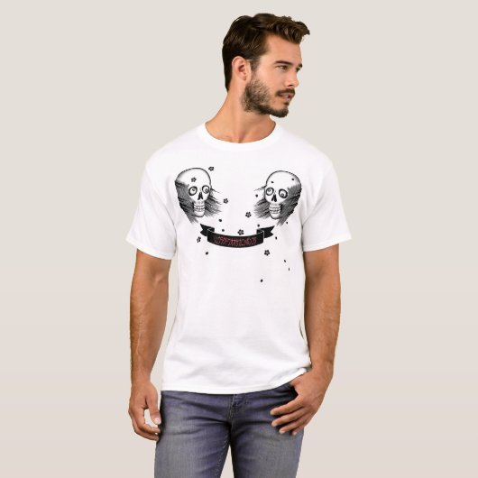 samurai skull en cherry blossom t-shirt (Voorkant volledig)