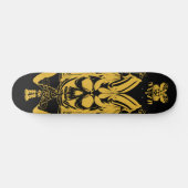 Samurai Skull Gold Black kleur Skateboard (Horizontaal)