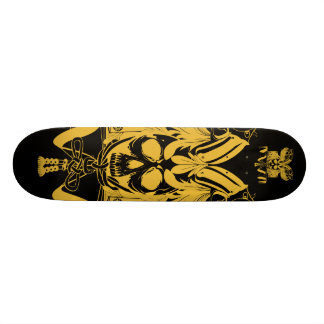 Samurai Skull Gold Black kleur Skateboard