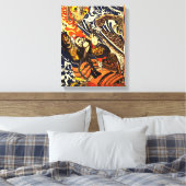 Samurai & Slang Aziatische kunst Canvas Afdruk (Insitu (Slaapkamer))