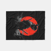 Samurai Spirit Graphic Modern Warrior's Fleece Deken (Voorkant (Horizontaal))