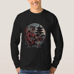 Samurai Squirrel Pagoda Tempel Japanse krijger Ja T-shirt