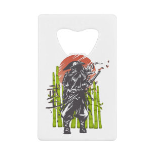 Samurai Super Warrior Ontwerp Kredietkaart Flessenopener