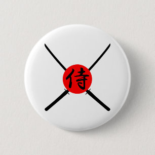 SAMURAI - Sword & Kanji Ronde Button 5,7 Cm