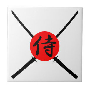 SAMURAI - Sword & Kanji Tegeltje